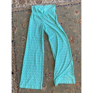 Helen Jon Teal Geometric Seaside Pant, size XS